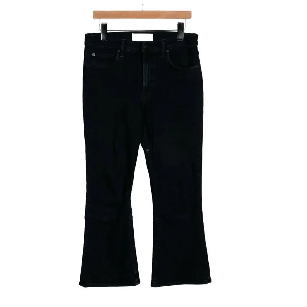 Proenza Schouler Mid Rise Wide Leg Dark Wash Raw Hem Cropped Jeans Women’s 28 M